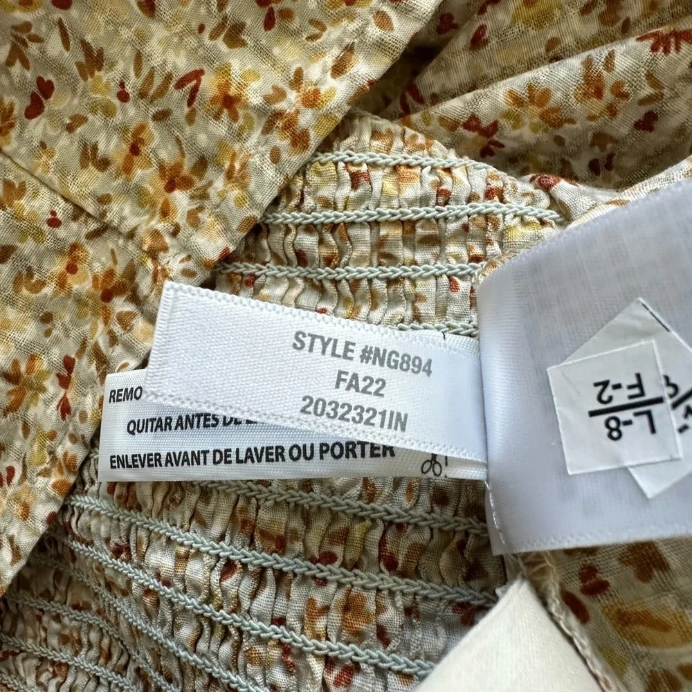 NWOT Madewell Hopewell Puff-Sleeve Crop Top in Cottage Garden